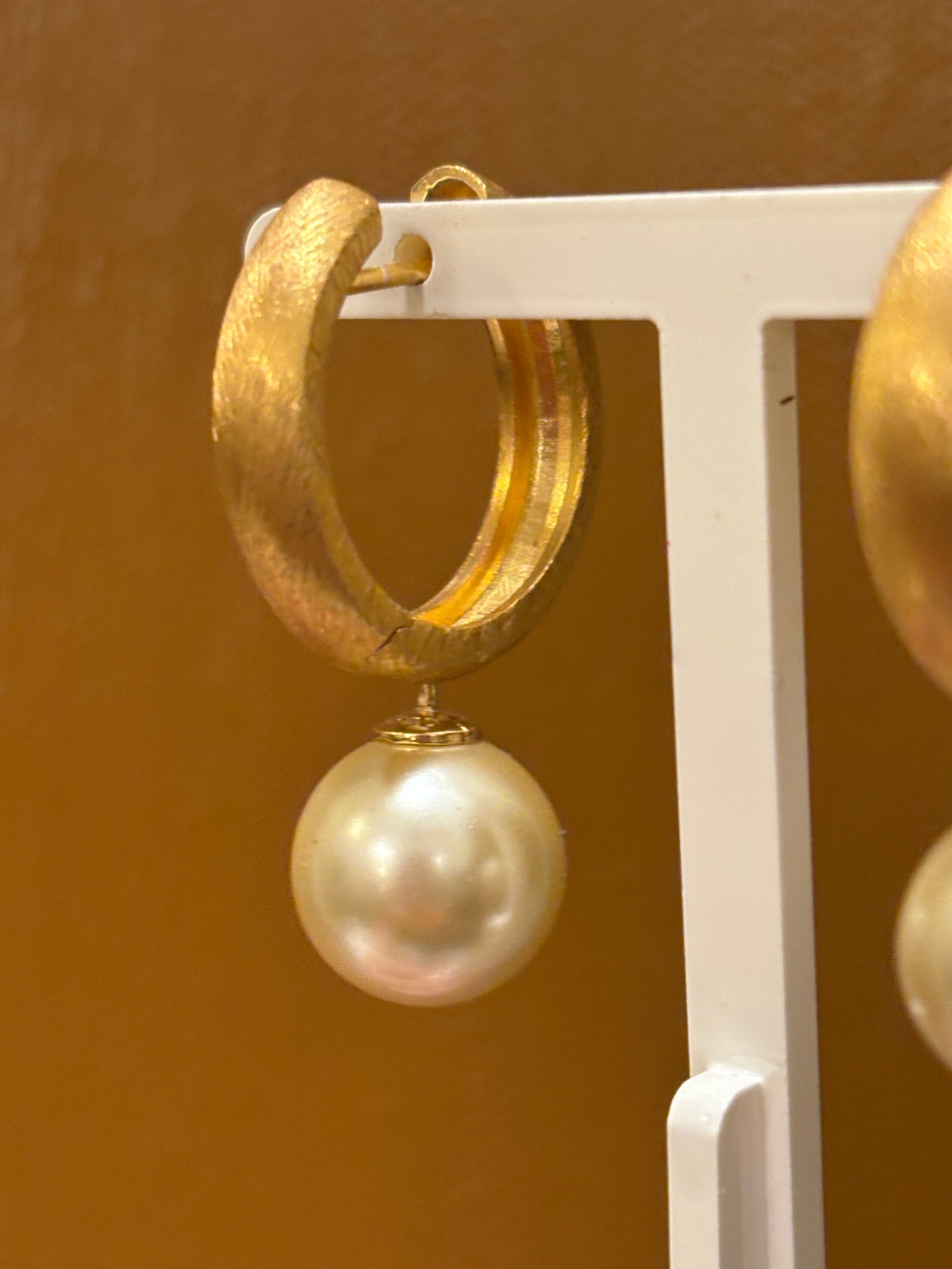 Mallorcanske perlevedhæng forgyldt top