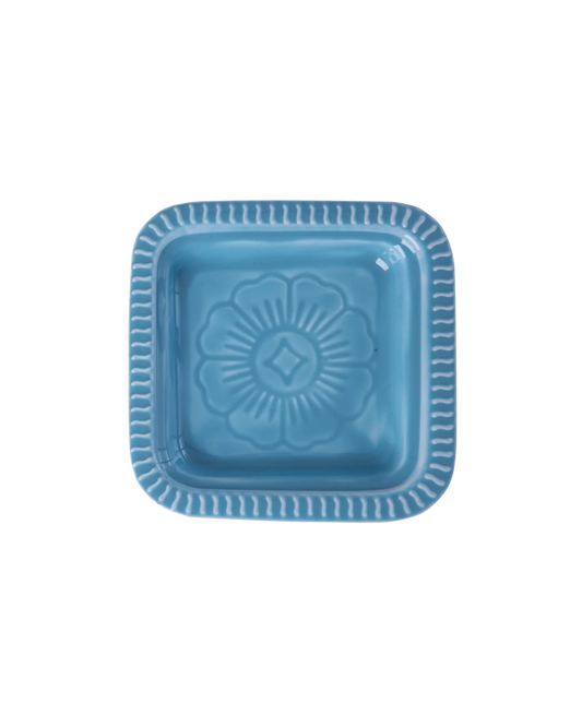 Lille blå metal bakke