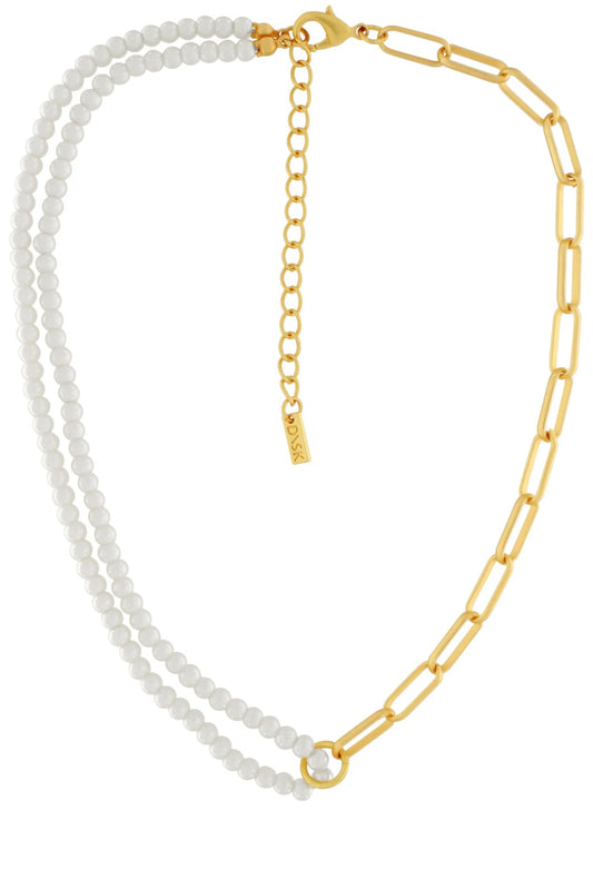 Dobbelt halskæde med perler