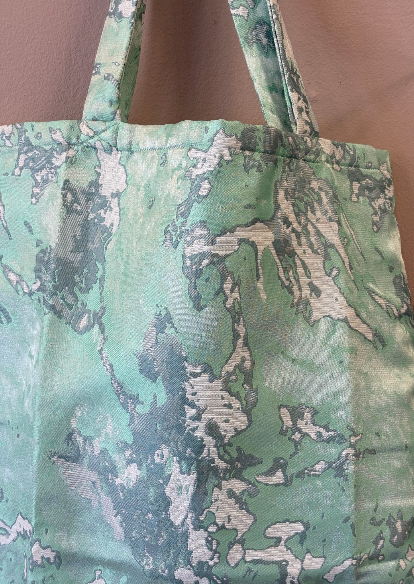 Skuldertaske i brokade resttekstil