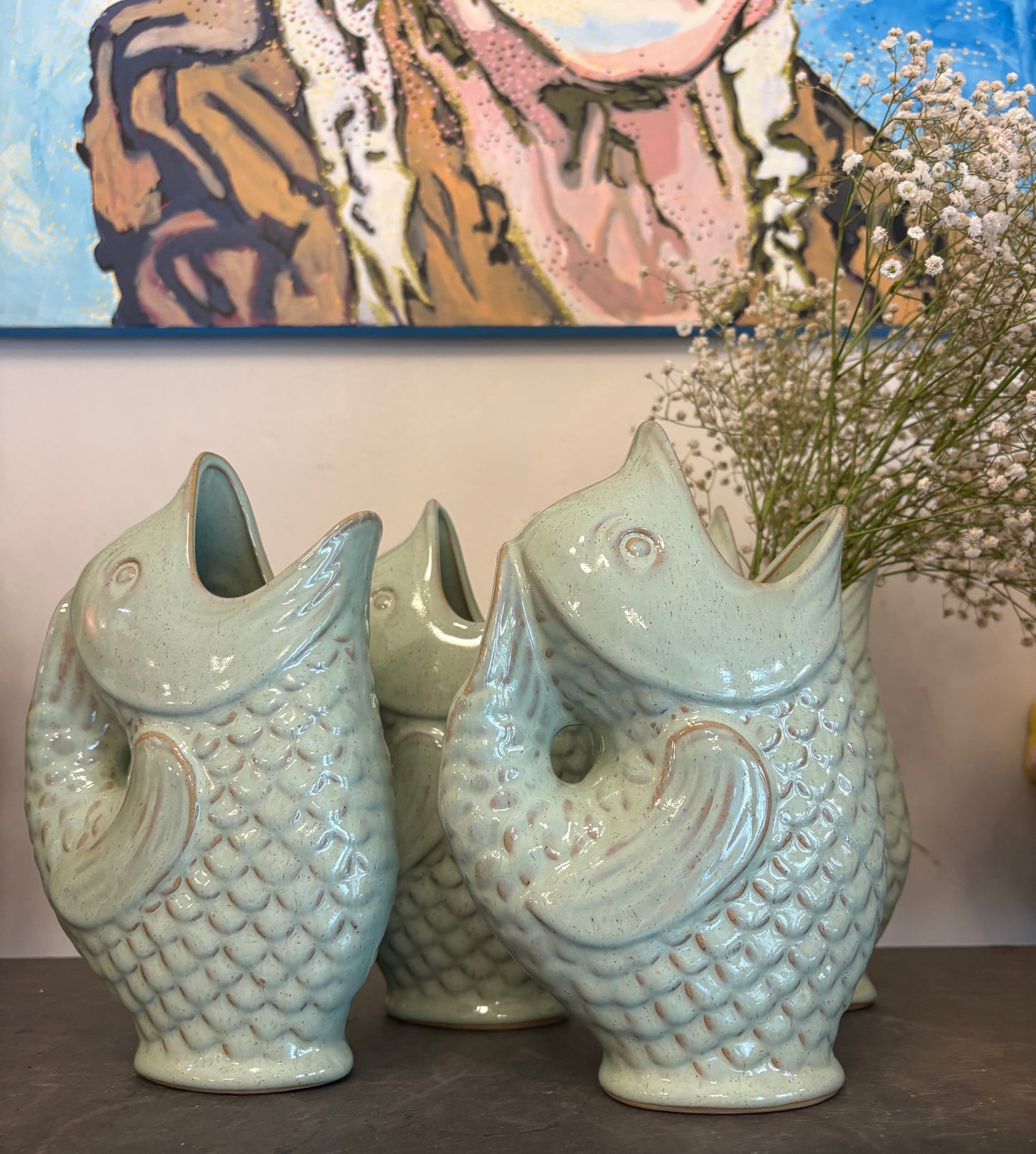 Keramik fiske vase