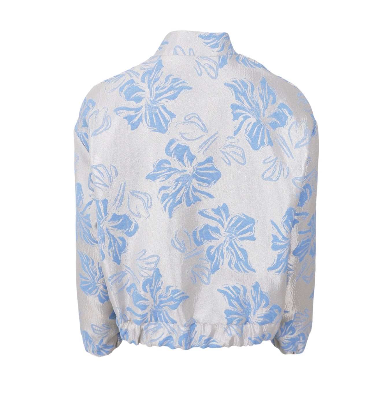 Bomber jakke med blå blomster