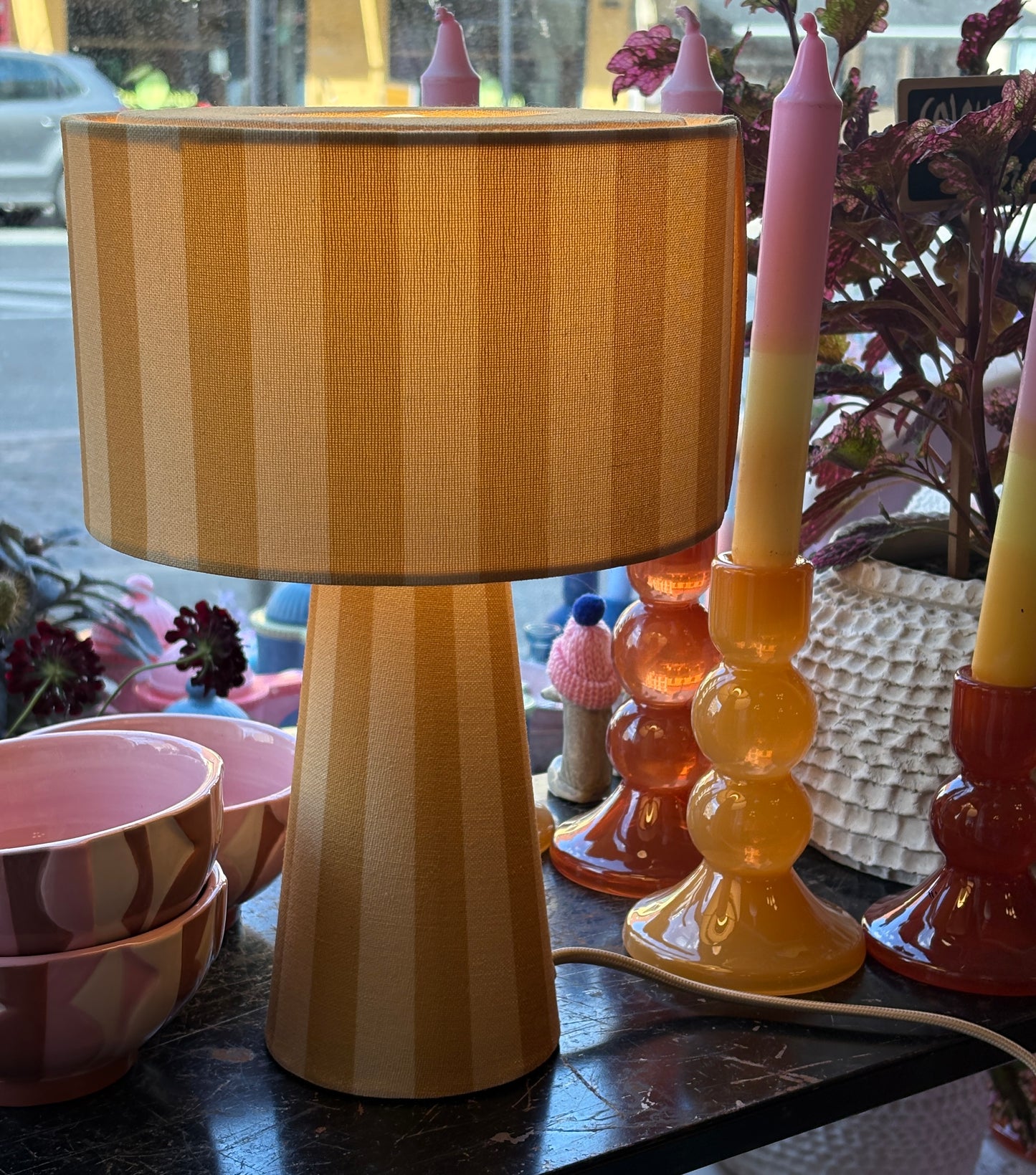 Bordlampe med striber