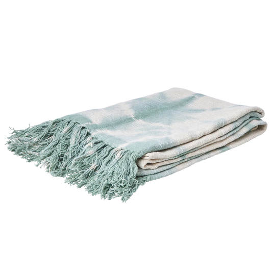 Plaid i grønt og hvidt mønster