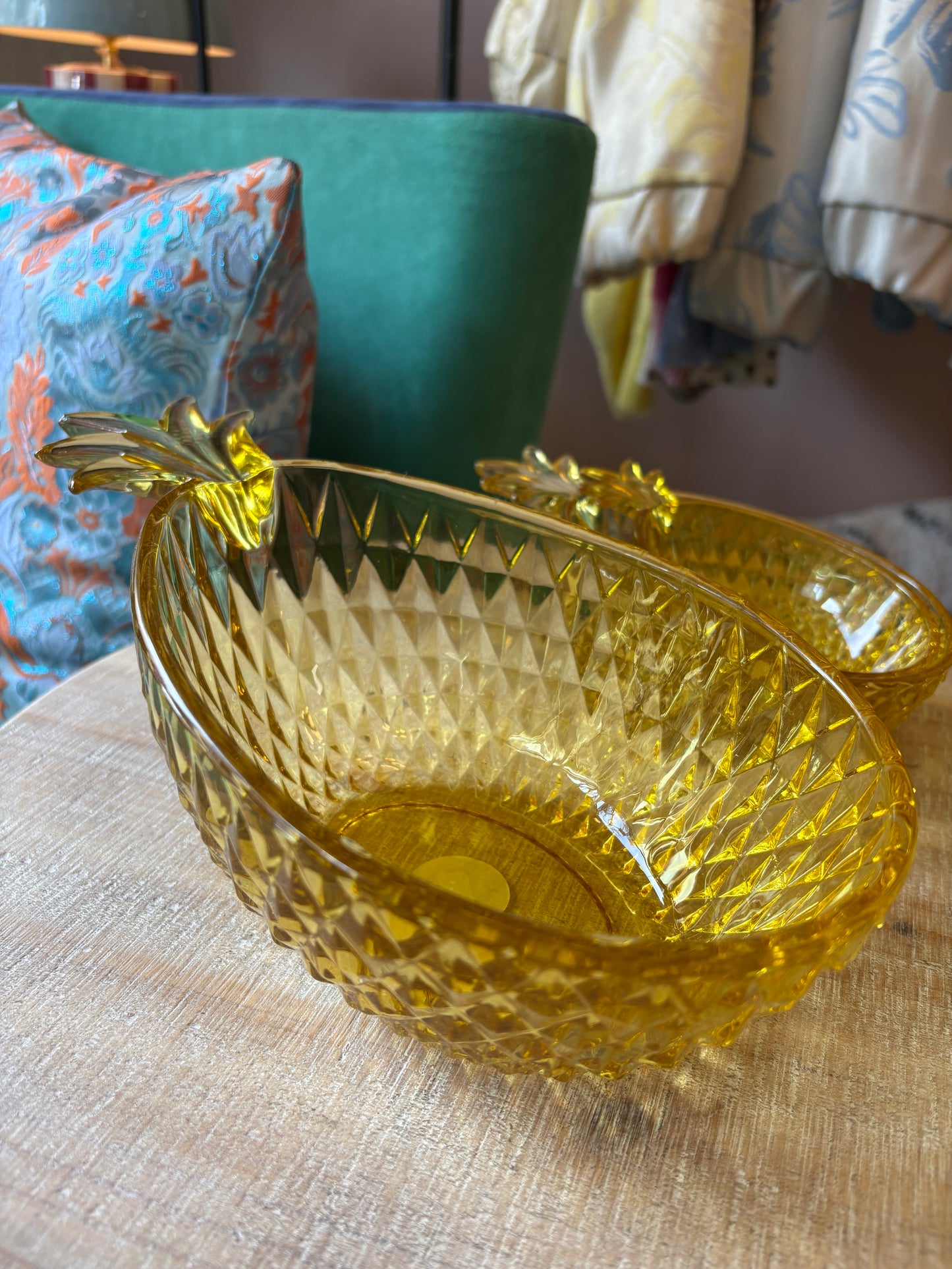 Ananas glasskåle i ravfarve – 3 forskellige størrelser
