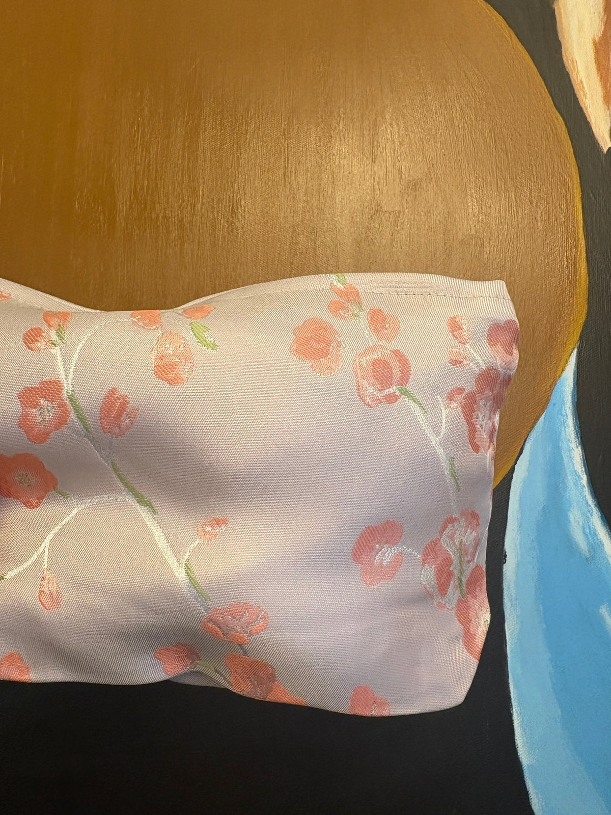 Stor Clutch i lys lilla med orange små blomster | 27x18 cm