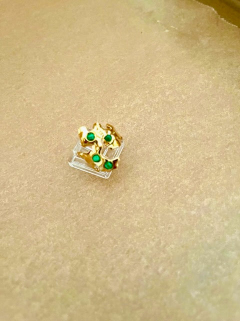 Statement ring med grønne sten