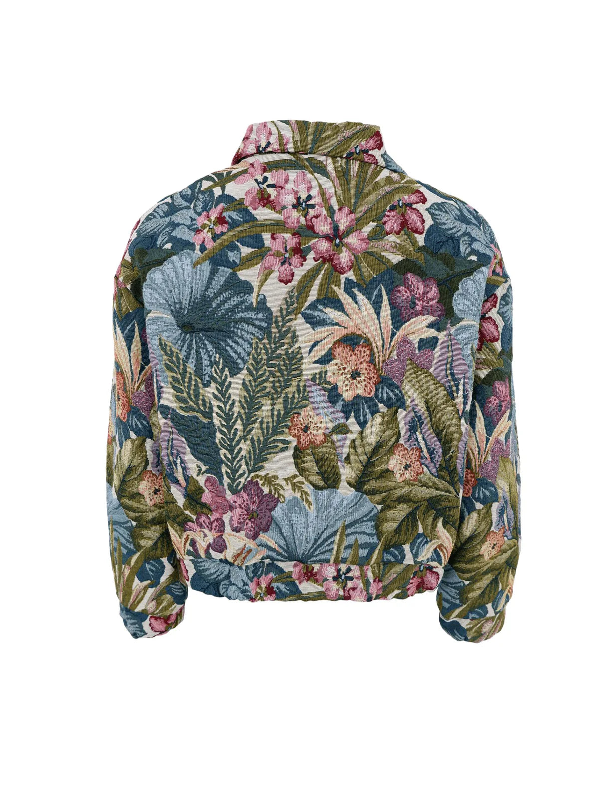 Bomber Jakke med Blomstervævning - Forårsjakke til Kvinder