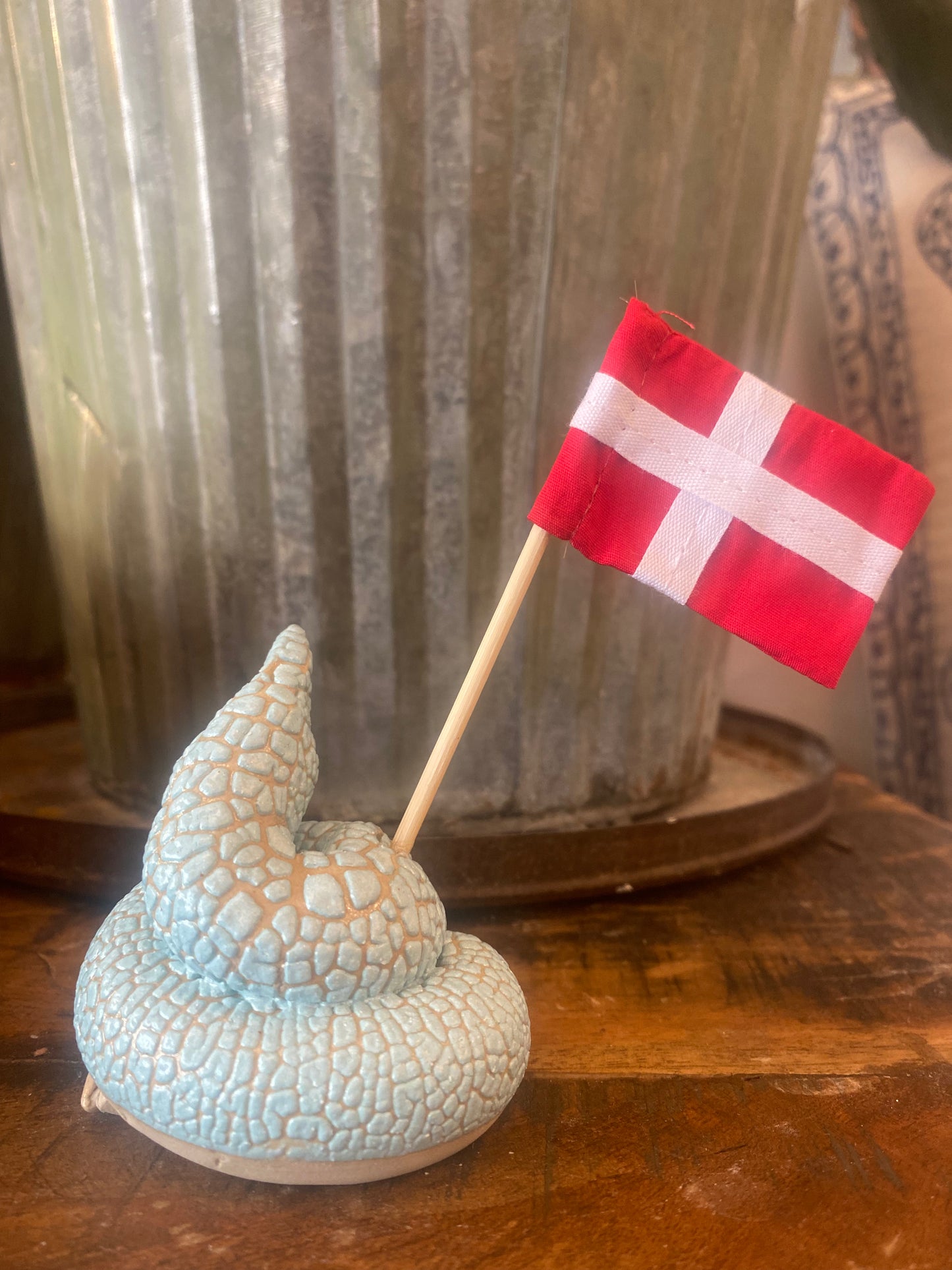 Lorteflag isblå krakeleret