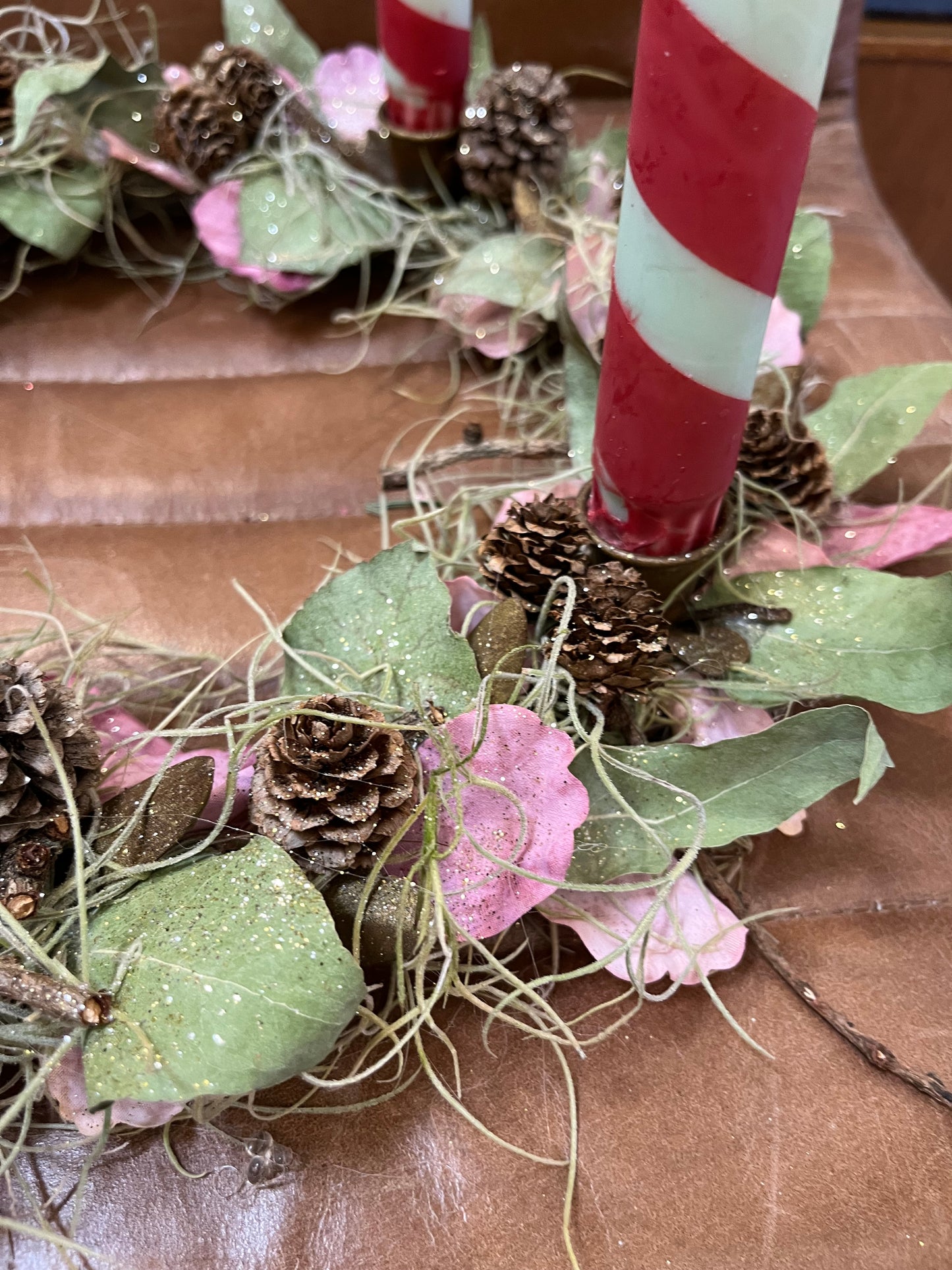 Adventskrans Rosa og lys grøn