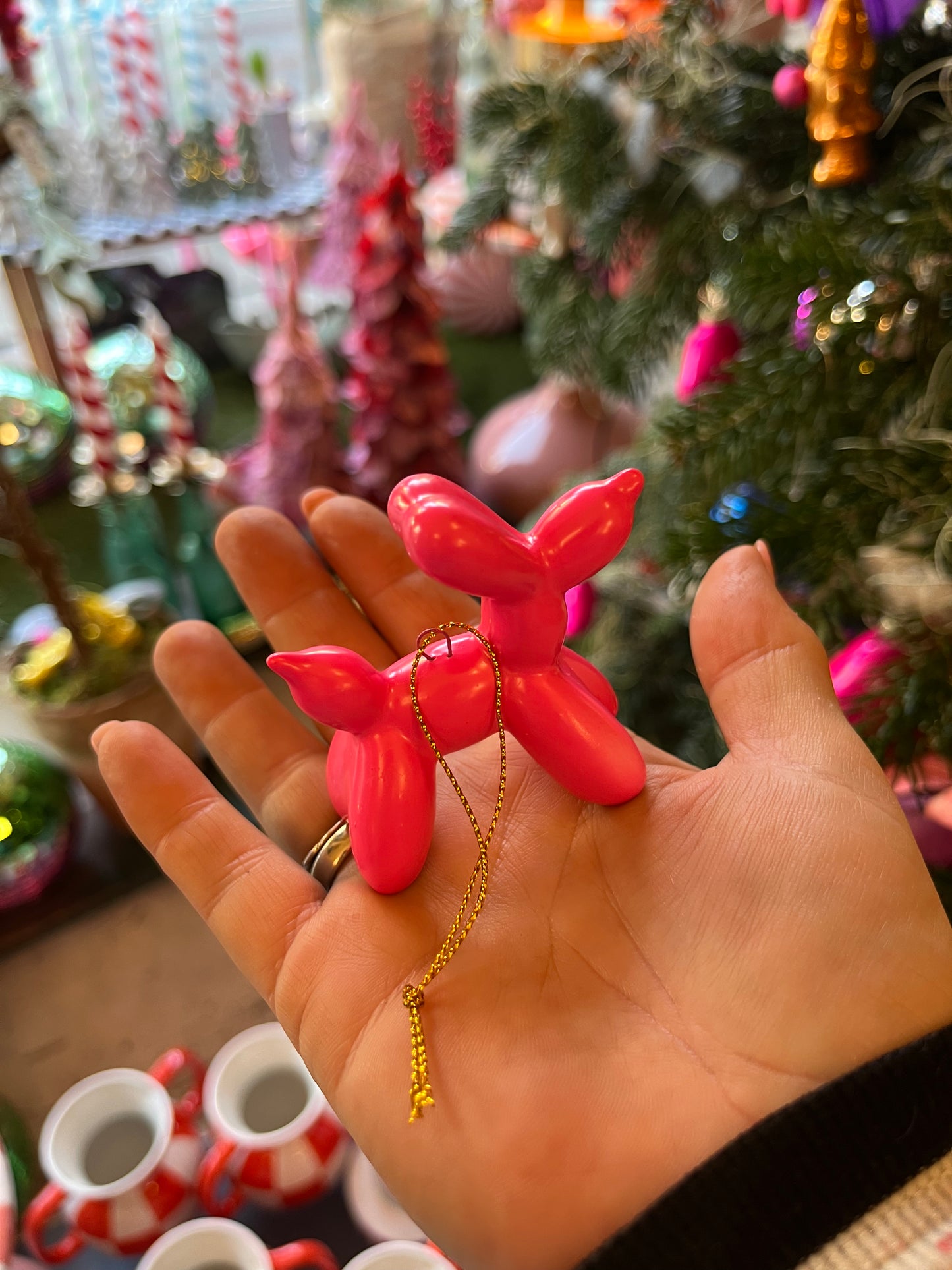 Pink ballonhund med ophæng