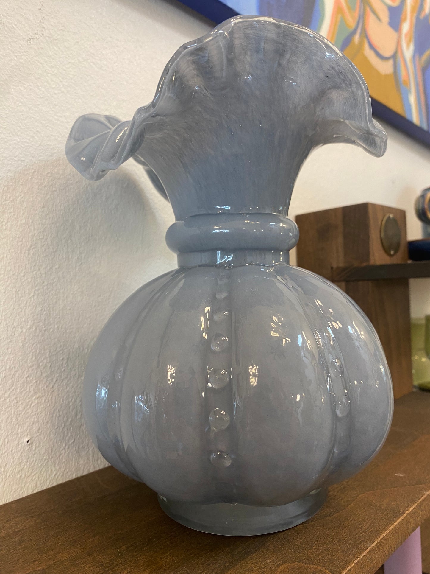 Himmelblå glas vase