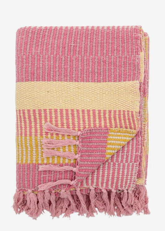 Plaid i pink,  lyserød og gul