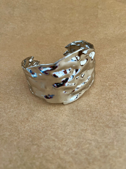Bredt cuff armbånd sølv
