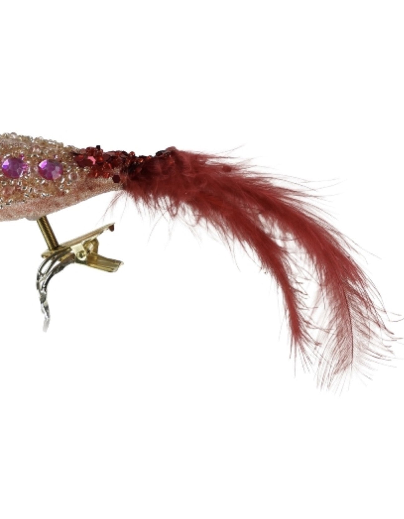 Fugl på klemme med rhinesten, lyserød