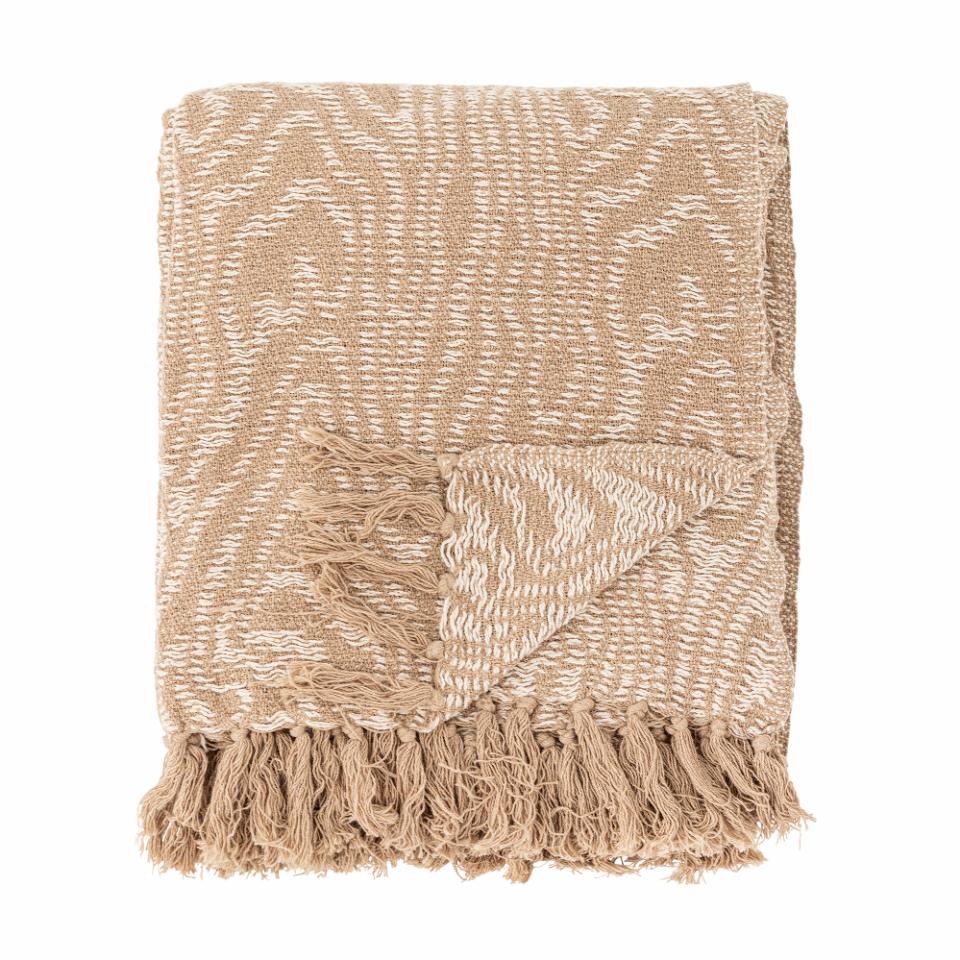 Plaid i brun og sandfarvet