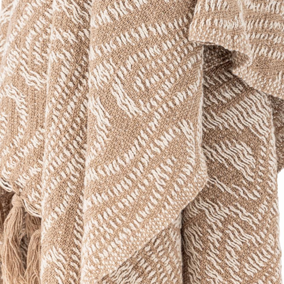 Plaid i brun og sandfarvet