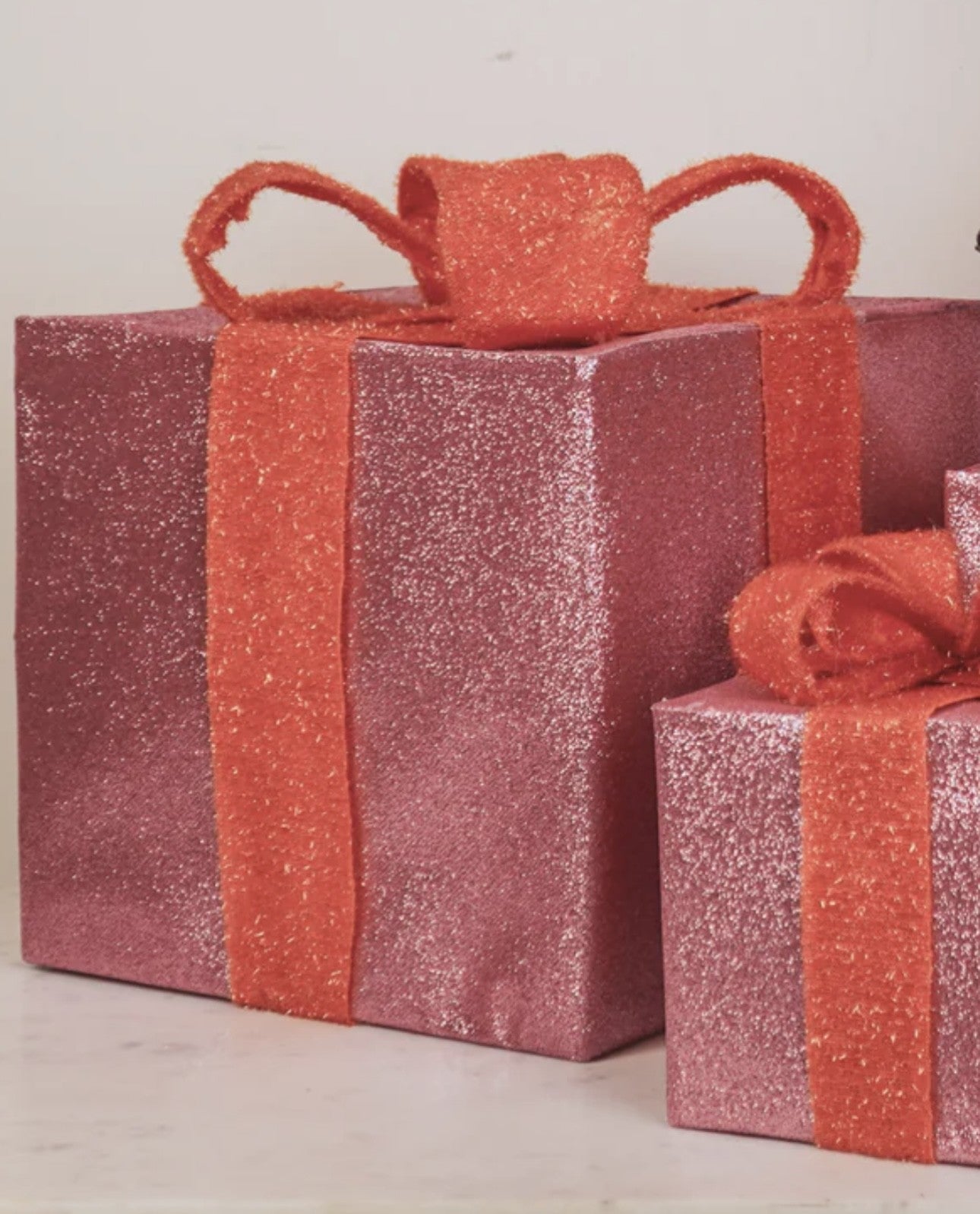 Firkantet gaver med LED i tre størrelser