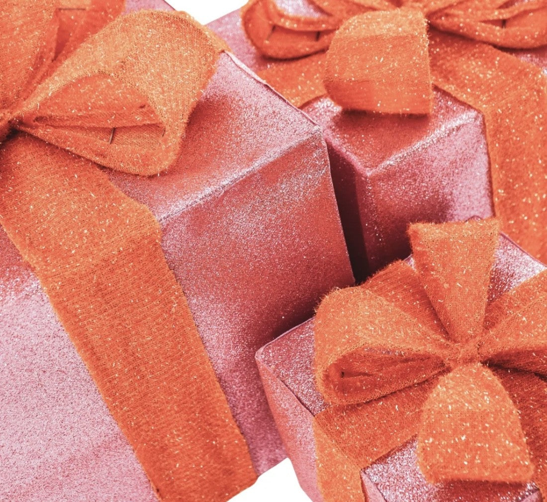 Firkantet gaver med LED i tre størrelser