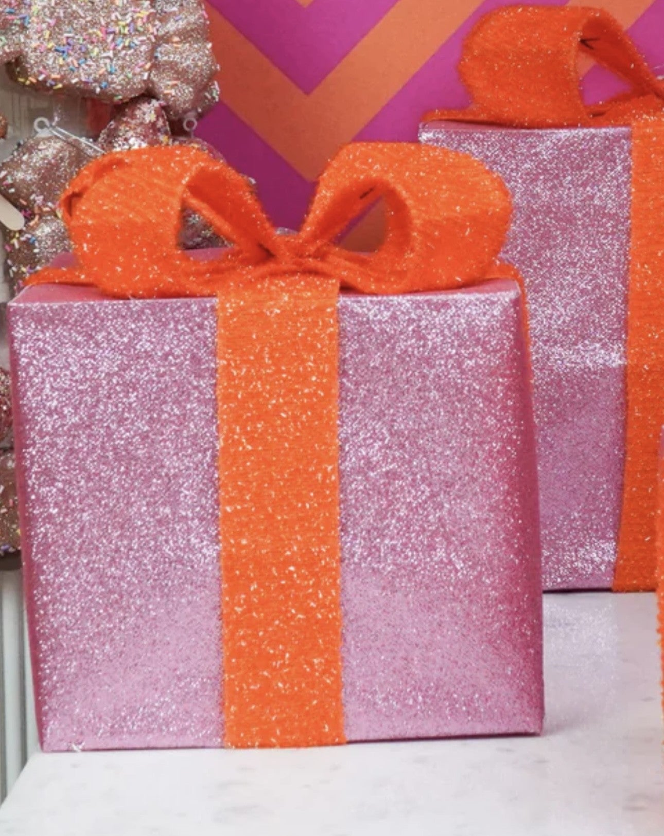 Firkantet gaver med LED i tre størrelser