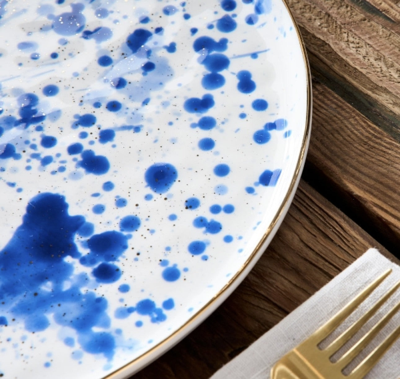 Blå splash middagstallerken 28 cm