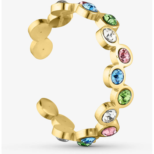 Ring med farvet zirkoner