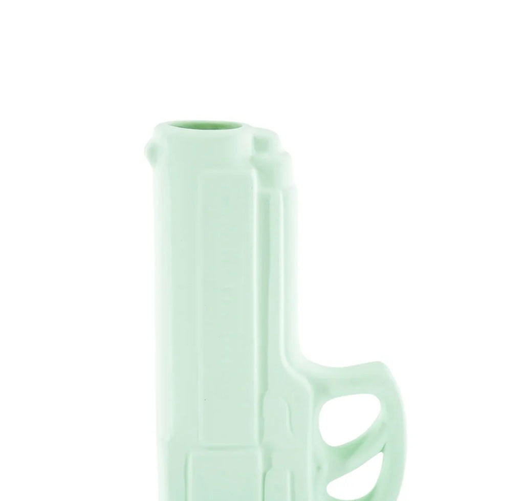 Stor pistol vase i mint grøn