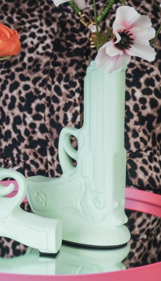 Stor pistol vase i mint grøn