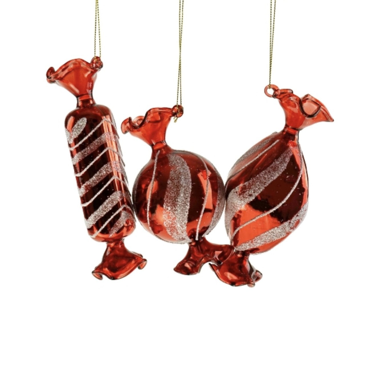 Glas bolsjer med striber